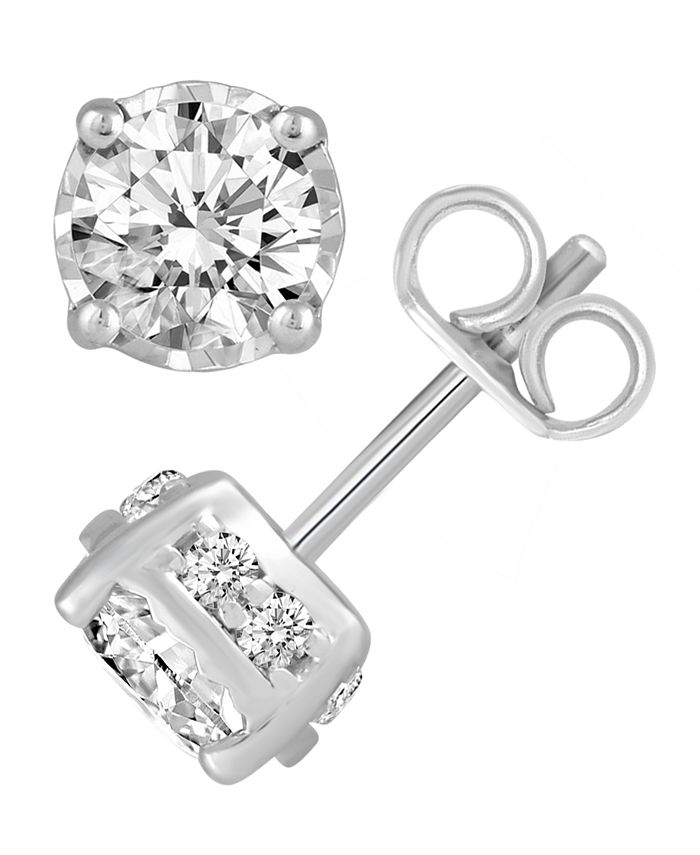 Macy's Diamond (11/2 ct. t.w.) Stud Earrings in 14K White, Yellow or