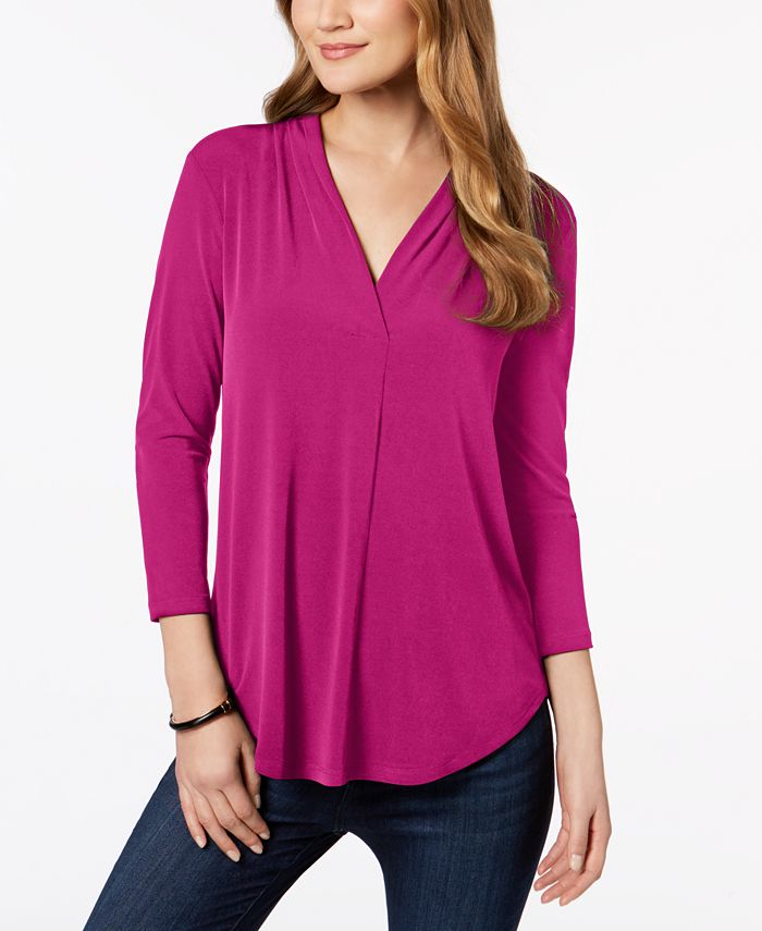 Charter Club 3/4-Sleeve Top, Created for Macy's & Reviews - Tops ...