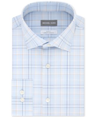 Michael Kors - Men's Slim-Fit Non-Iron Airsoft Performance Stretch Plaid Dress Shirt