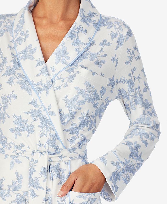 Lauren Ralph Lauren FloralPrint Short Wrap Robe Macy's