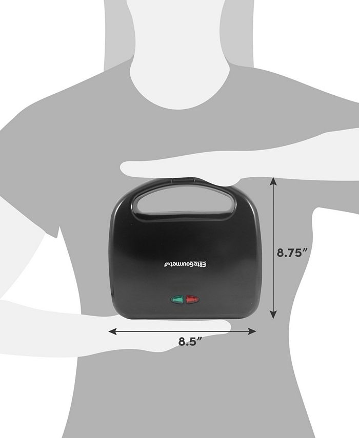 Elite Gourmet 2Slice Electric Nonstick Sandwich Panini Press, Grilled Cheese, Tuna Melt Maker