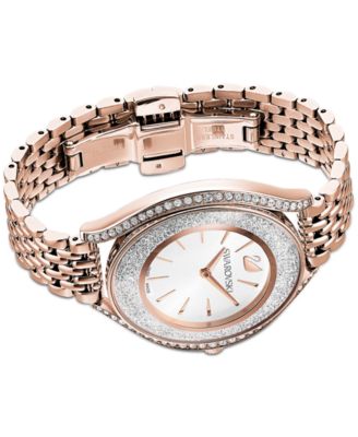 Women's Swiss Crystalline Aura Rose Gold-Tone Stainless Steel PVD Bracelet Watch 35mm
