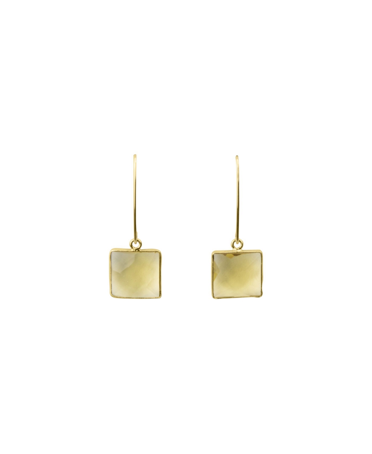 Citrine Stone Drop Earrings with 14K Gold Filled Artesian Earwires - Gold - Fill