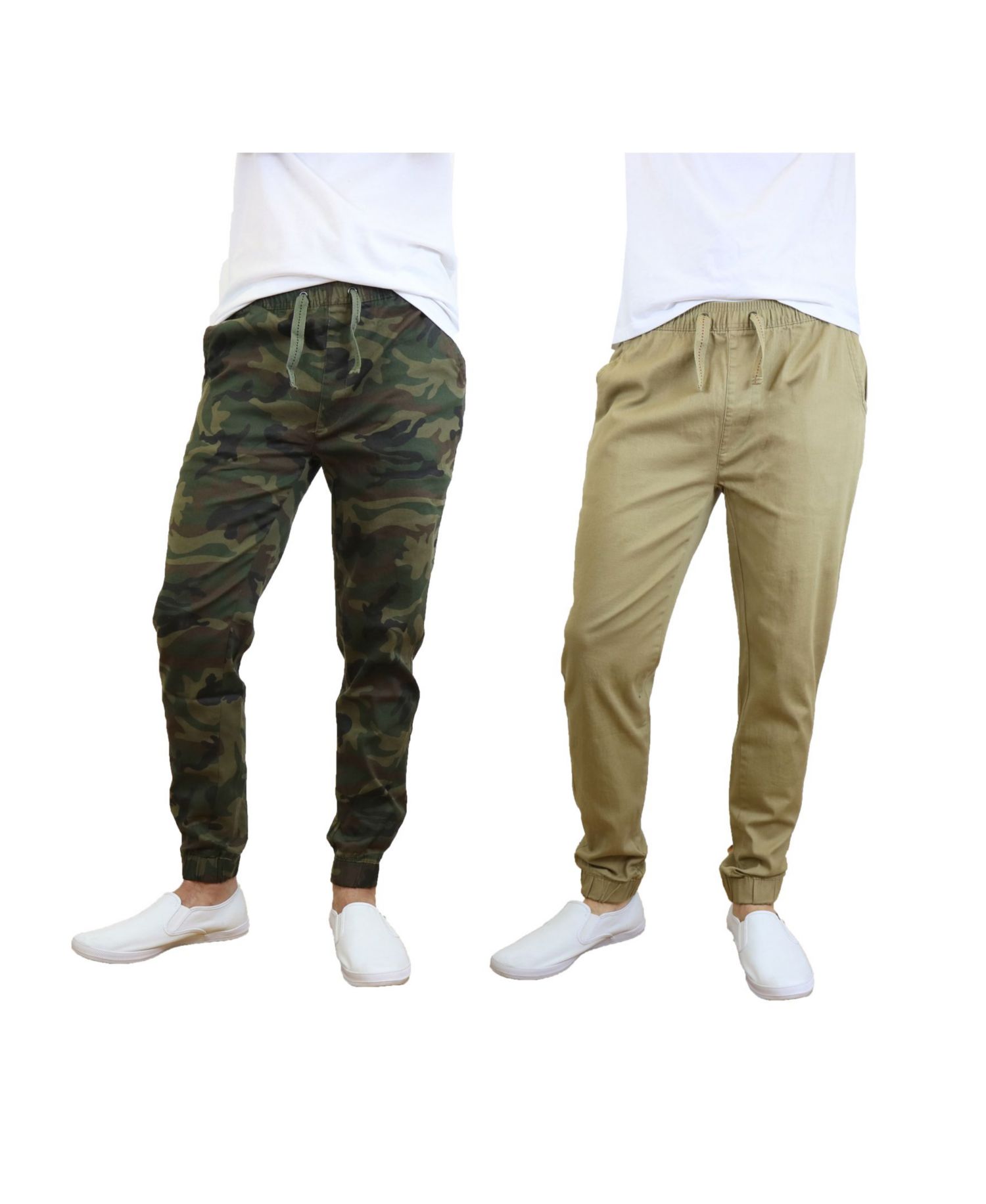 Men's Basic Stretch Twill Joggers, Pack of 2