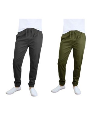Men's Basic Stretch Twill Joggers, Pack of 2