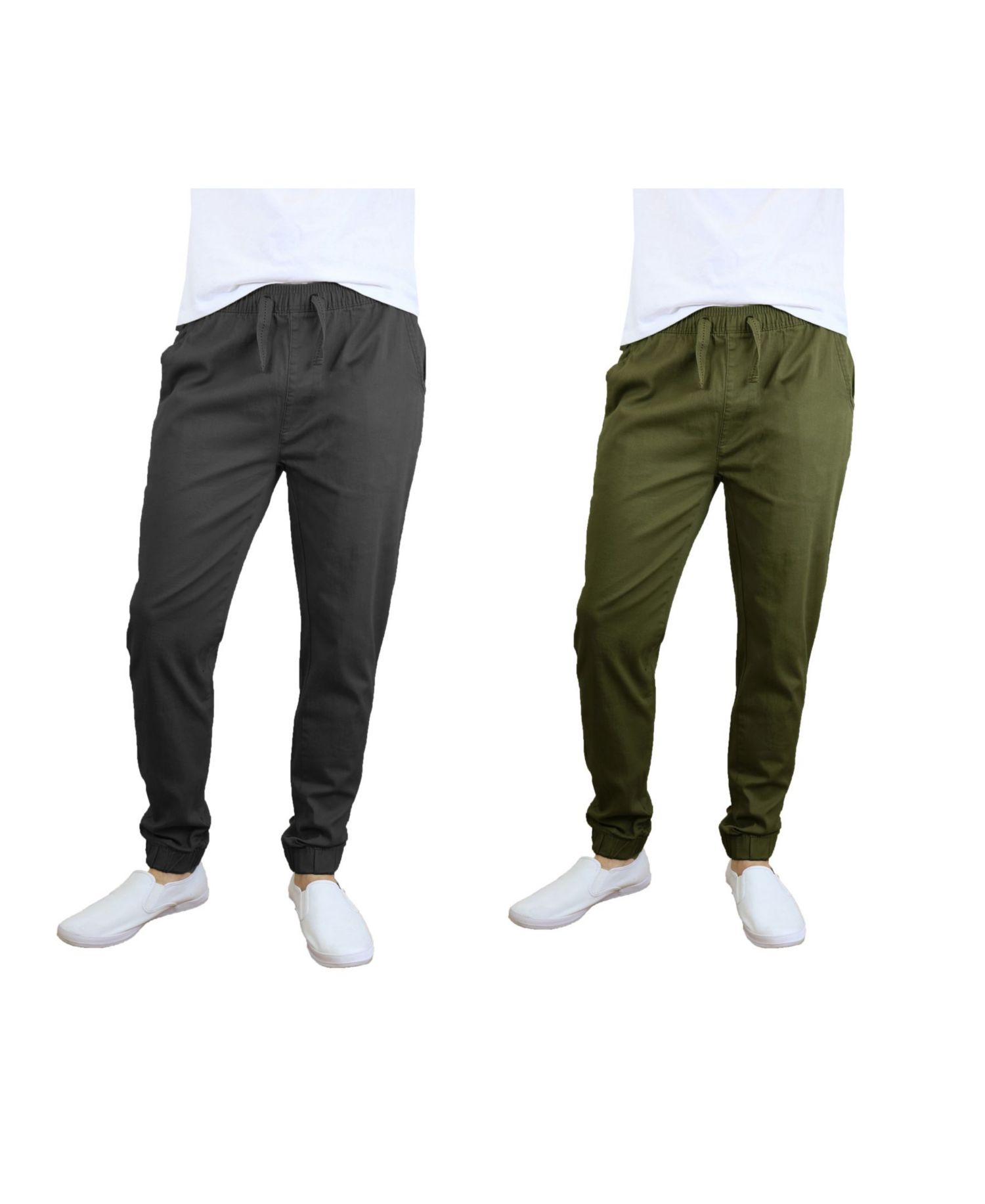 Men's Basic Stretch Twill Joggers, Pack of 2