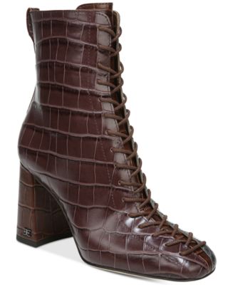Sam Edelman Women's Carney Two-Toned Lace-Up Booties Macy's