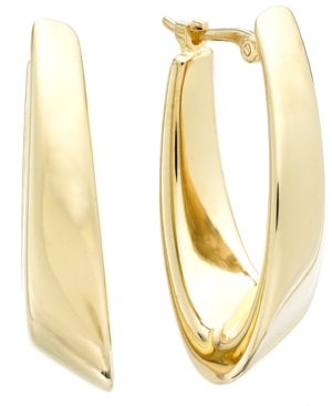 image of 14k Gold Earrings, Visor Earrings