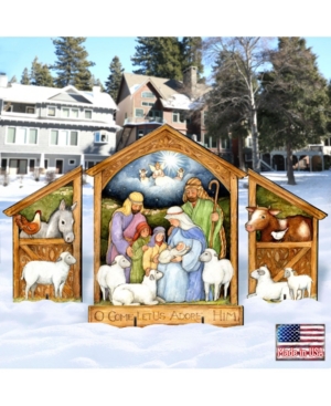 Designocracy By Susan Winget Holly Family Nativity Outdoor, Wall And Lawn Decor, Set Of 3 In Multi