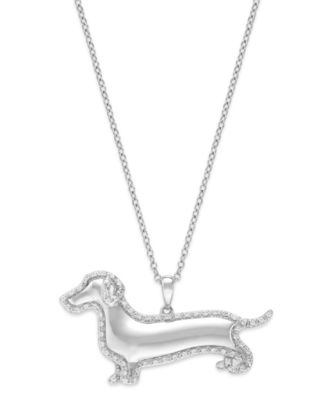 diamond dachshund pendant