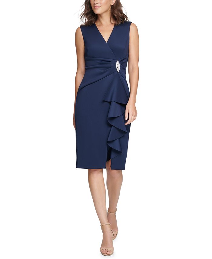 Calvin klein rhinestone surplice clearance gown
