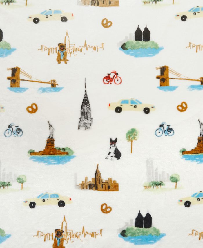 Whim by Martha Stewart Holiday Printed Plush Throw, Created for