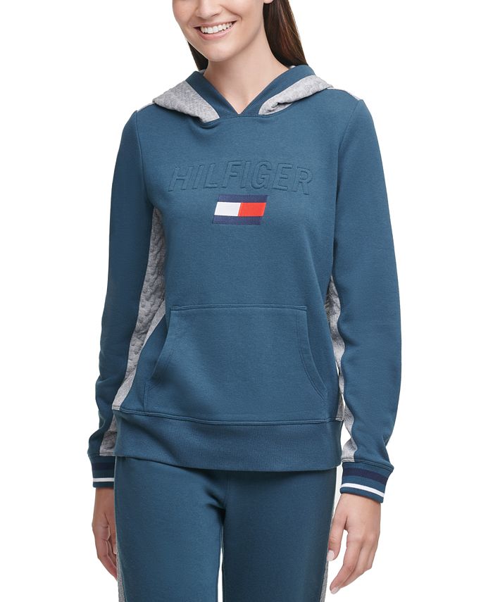 Tommy Hilfiger Logo Colorblocked Hooded Sweatshirt - Macy's