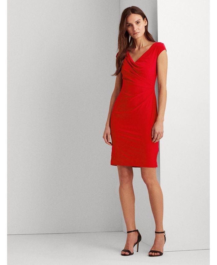 Lauren Ralph Lauren Pleated Jersey Dress & Reviews - Dresses - Women -  Macy's