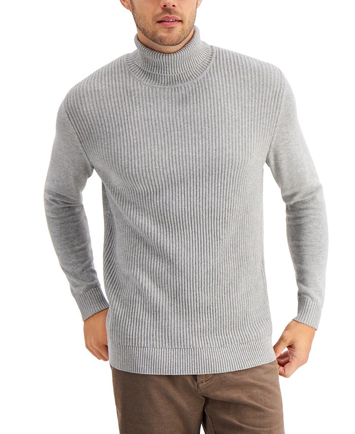 Club Room Mens Cashmere Luxury Turtleneck Sweater Gray XL