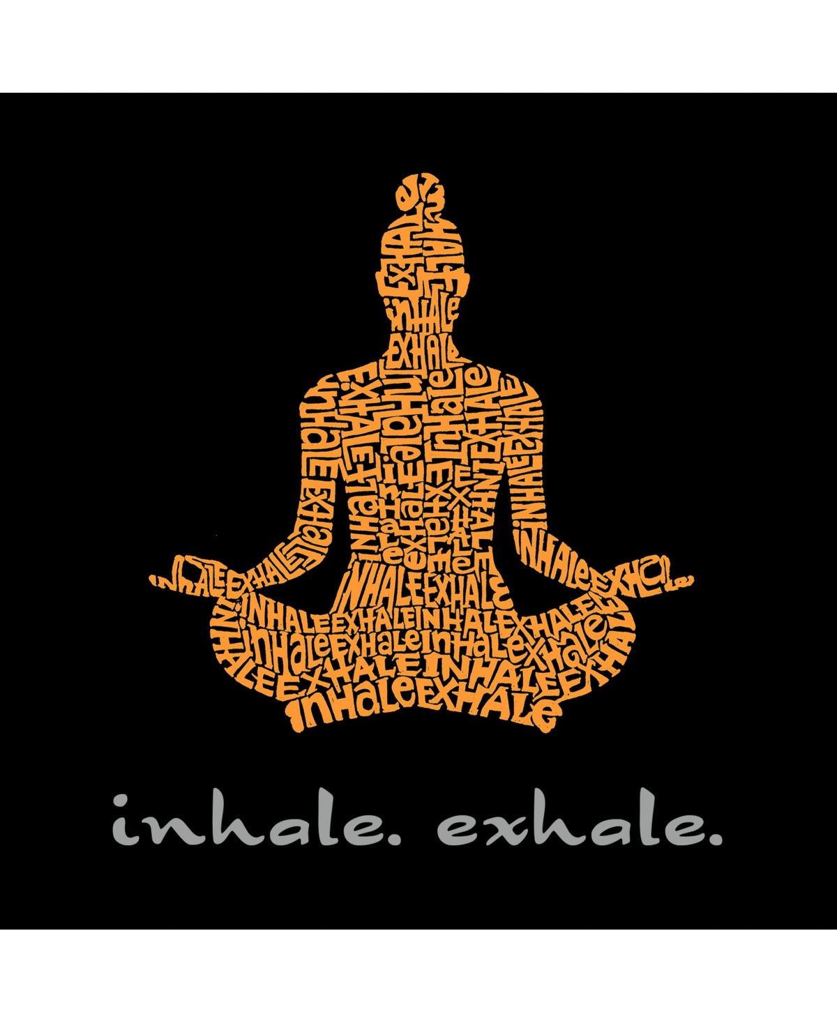 La Pop Art Inhale Exhale Men's Raglan Word Art T-shirt