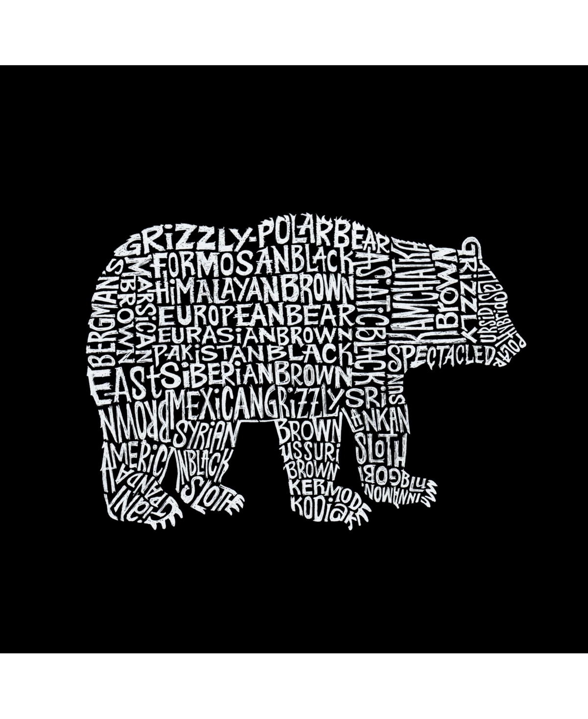 La Pop Art Bear Species Men's Raglan Word T-shirt