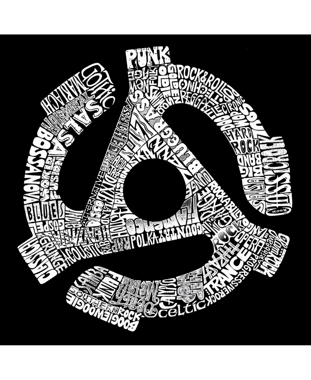 La Pop Art Record Adapter Men's Raglan Word Art T-shirt