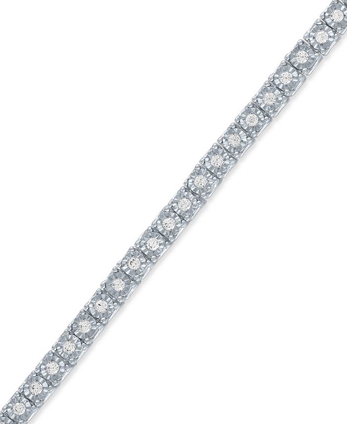 Macy's Diamond Tennis Bracelet (1 ct. t.w.) in Sterling Silver, 14k GoldPlated Sterling Silver