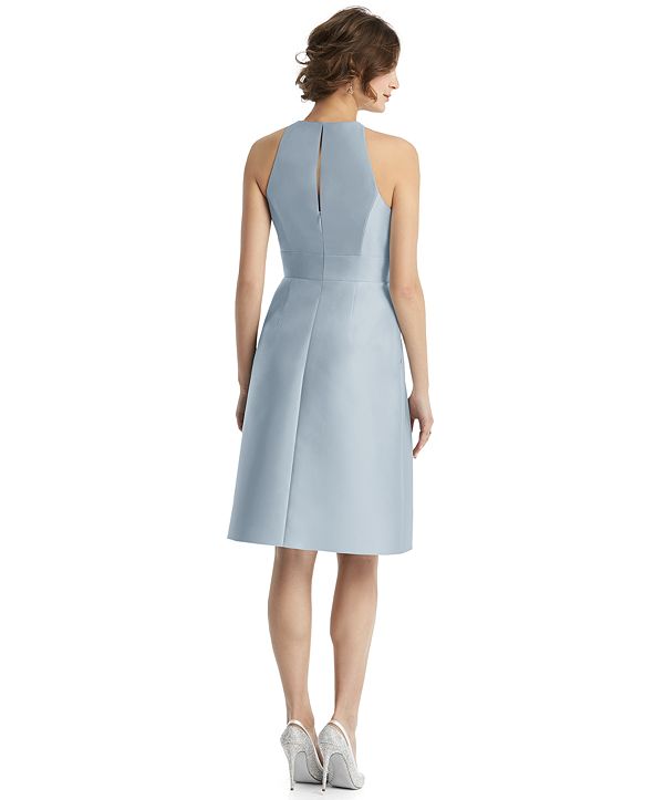 Alfred Sung Pleated Satin A-Line Dress & Reviews - Dresses - Women - Macy's