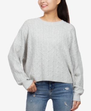 image of Hippie Rose Juniors- Cable-Knit Sweater