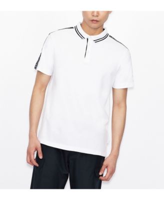 A|X Armani Exchange - Short Sleeve Logo Stripe Polo Shirt