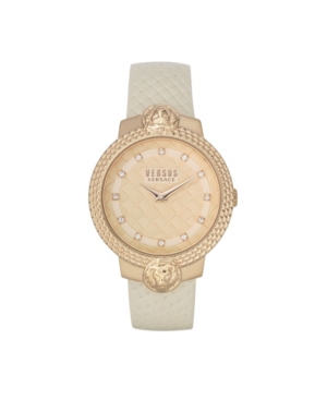 image of Versus by Versace Women-s Mouffetard Beige Leather Strap Watch 38mm