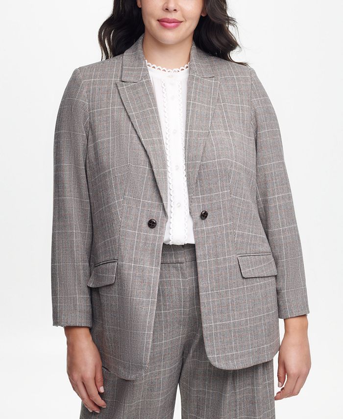 Calvin klein plaid blazer hot sale