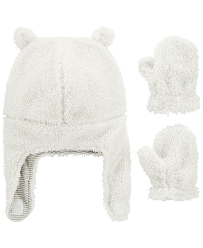 Carter's Baby Boy or Girl 2Piece Sherpa Hat & Mittens Set & Reviews