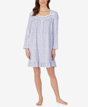 Eileen West LONG SLEEVE COTTON KNIT NIGHTGOWN