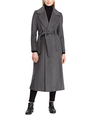 Lauren Ralph Lauren Belted Wool-Blend Coat - Macy's