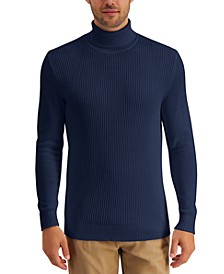 Men's Textured Cotton Turtleneck Sweater, Created for Macy's 