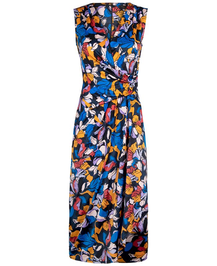 Christian Siriano New York Sleeveless Drape-Front Dress - Macy's