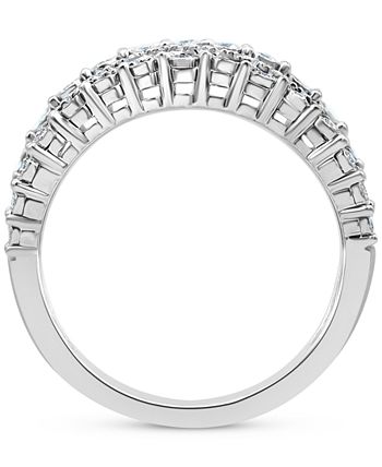 Macy's - Diamond Multi-Row Crossover Statement Ring (1 ct. t.w.) in Sterling Silver or 14k Gold Over Sterling Silver