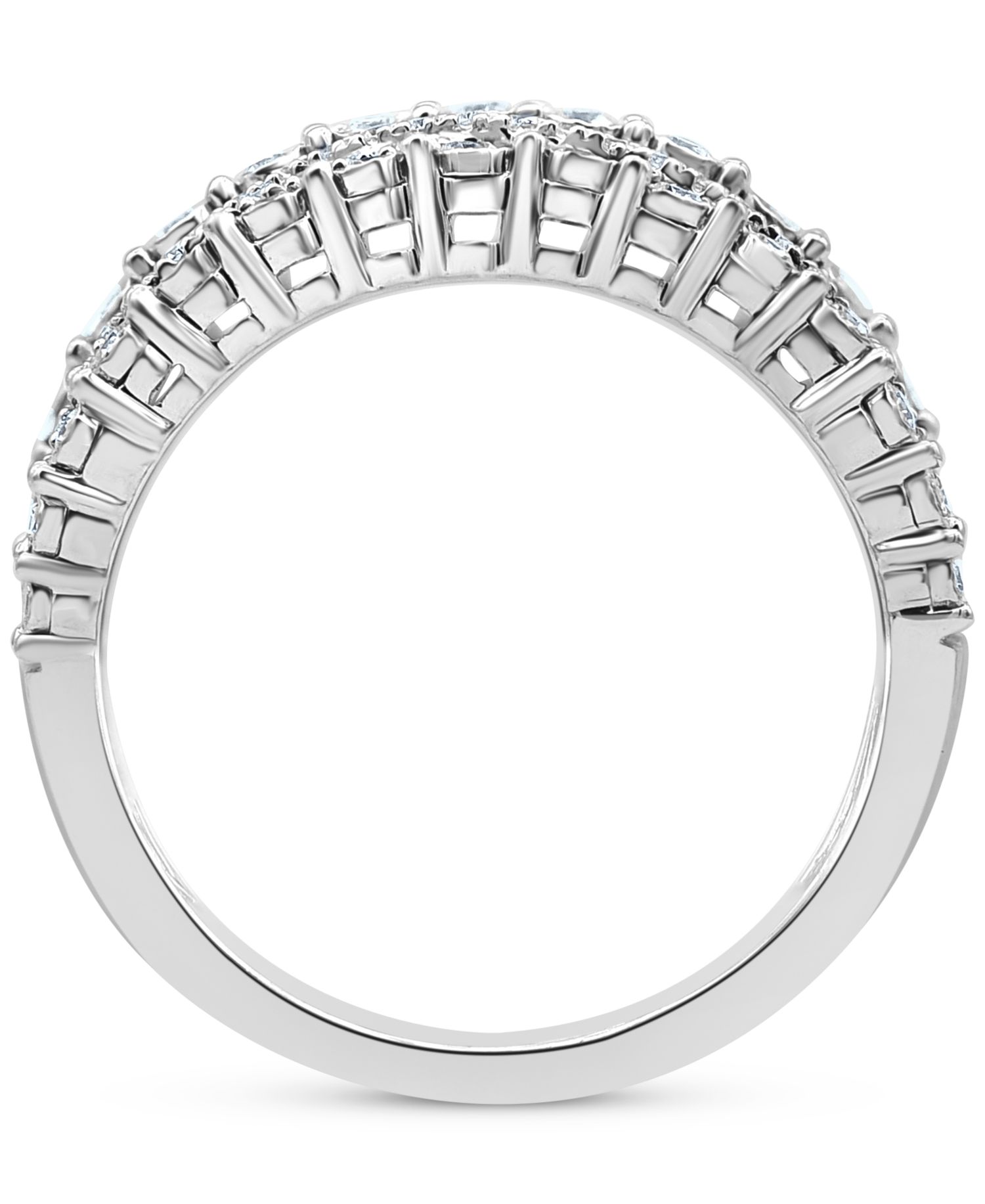 Diamond Multi-Row Crossover Statement Ring (1 ct. t.w.) in Sterling Silver