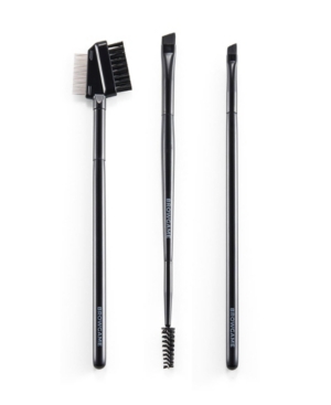 Browgame Cosmetics 3-pieces Brow Brush Kit In Black