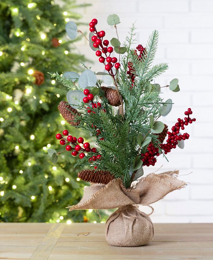 Glitzhome Christmas Floral Table Tree decor - Macy's