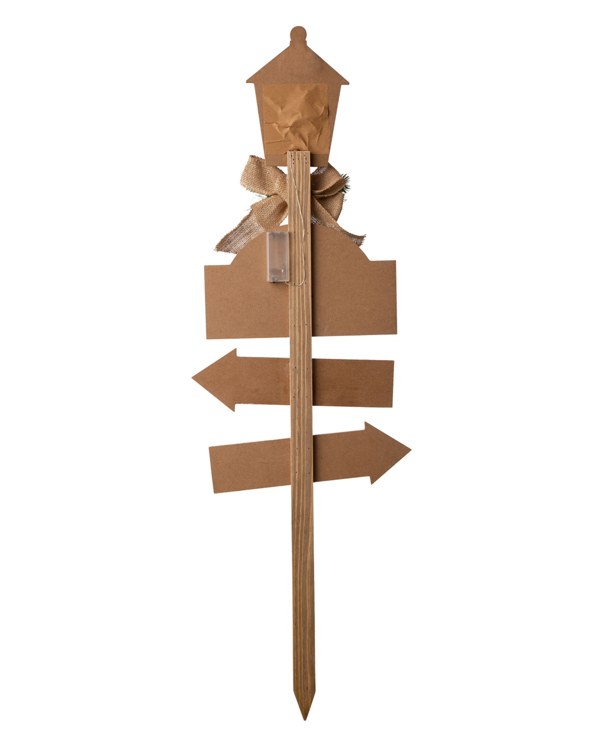 Glitzhome Wooden Christmas Yard Stake with Led Light