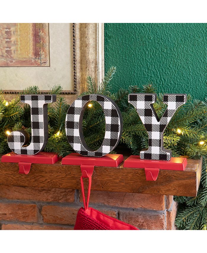 Glitzhome Joy Christmas Stocking Holder, Set of 3 Macy's