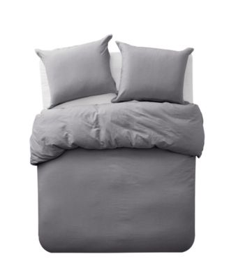Microfiber Washed Crinkle Duvet Cover Set, Twin/Twin XL