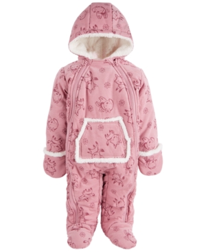 image of First Impressions Baby Girls Printed Corduroy Bunting, Created for Macy-s