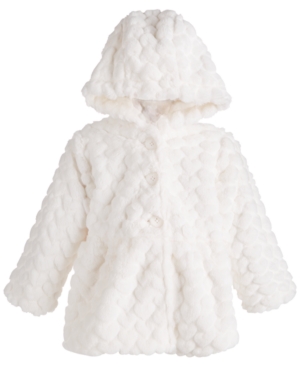image of First Impressions Toddler Girls Heart Plush Coat, Created for Macy-s