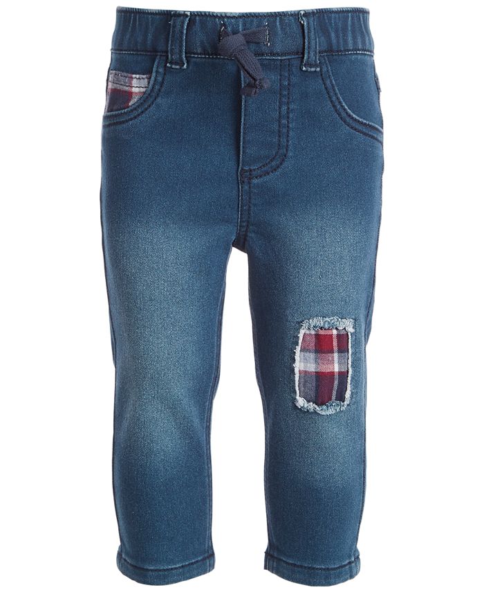 Flannel patch jeans sales