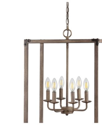 Magnolia 6-Light Adjustable Rustic Farmhouse LED Pendant