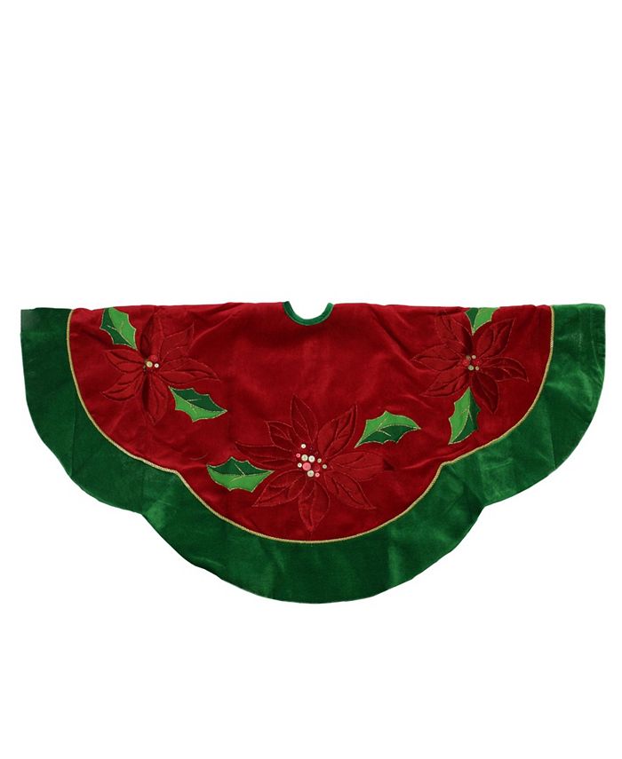 Northlight Sequined Poinsettia Christmas Tree Skirt - Macy's