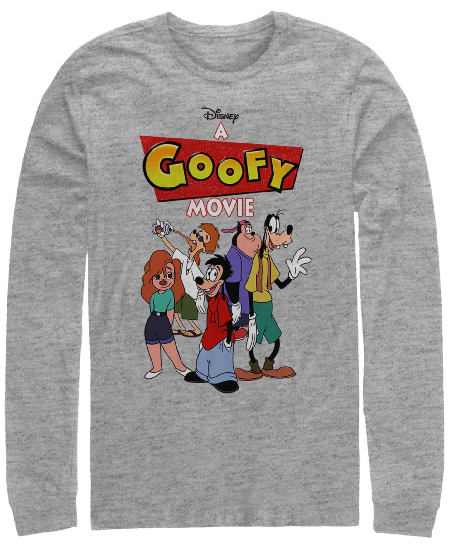 Мужская футболка Fifth Sun A Goofy Movie Logo Group Long Sleeve Crew Neck, цвет: Меланжевый серый — фото 1