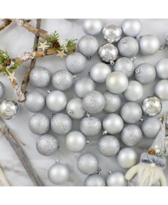 60 Count Shatterproof 4-Finish Christmas Ball Ornaments