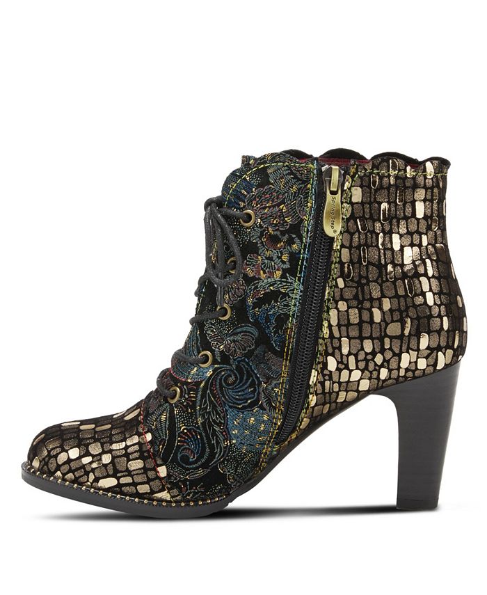 L'Artiste Women's Glitterail Lace-Up Heel Booties - Macy's
