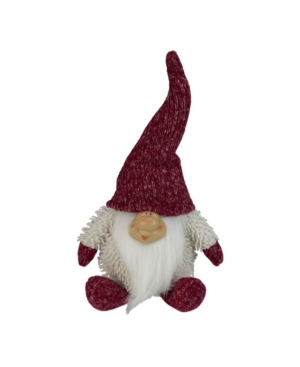 Northlight Chubby Smiling Gnome Plush Table Top Christmas Figure In Ivory