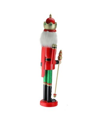 Wooden Christmas Nutcracker King with Scepter